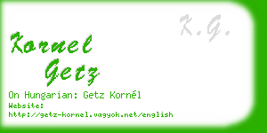 kornel getz business card